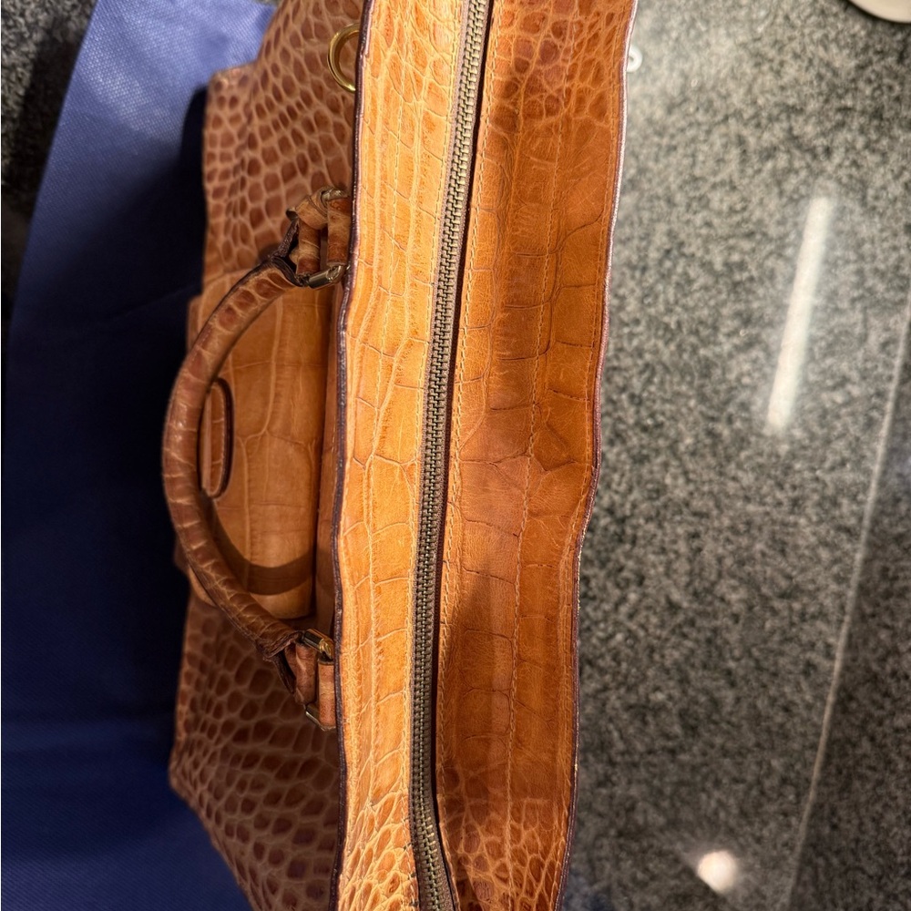 Dooney & Bourke Brown Croc-Embossed Tote - Picture 2 of 5